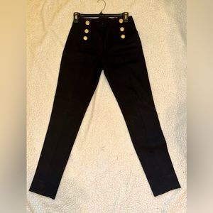 H&M Black pants with gold colored buttons looks new, used only once